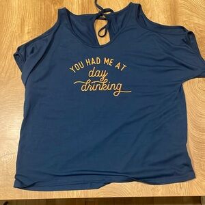 Cold shoulder tee with tie back